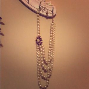 Kate space pearl necklace with flower New